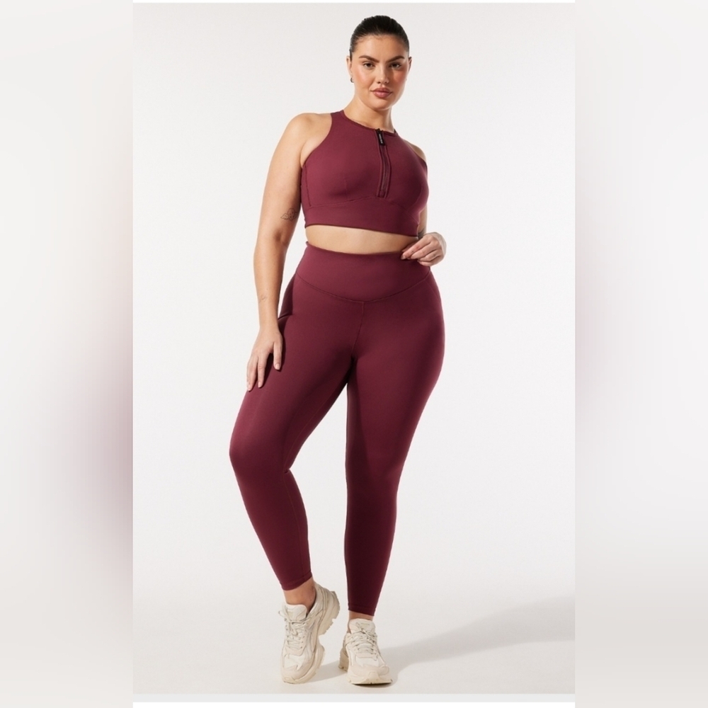 Savage X Fenty-Women's 3X Maroon Leggings Plus Size - Picture 1 of 9